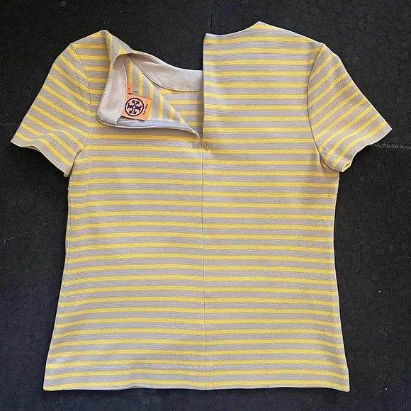 Tory Burch grey and marigold striped blouse - Picture 8 of 16